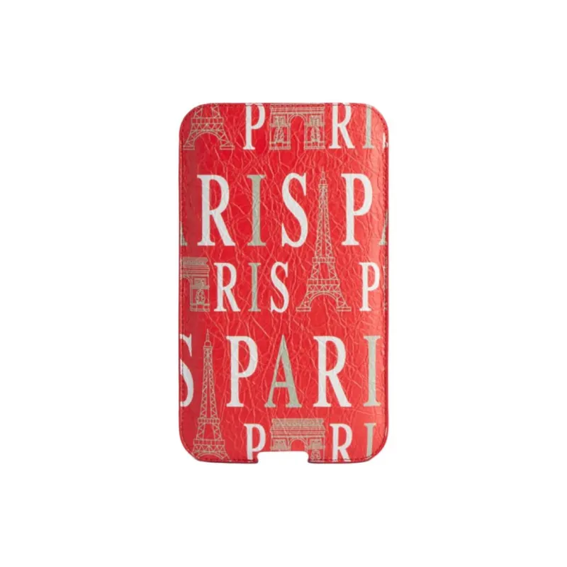 Balenciaga Lambskin Cell Phone Pouch Women's Red-0