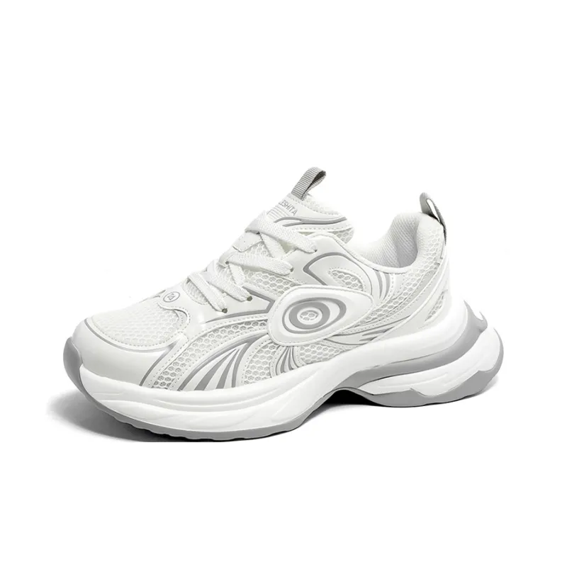 ZOIBBOE Anti Slip Wear Resistant Breathable Height Increasing Low Top Chunky Sneakers Unisex-3