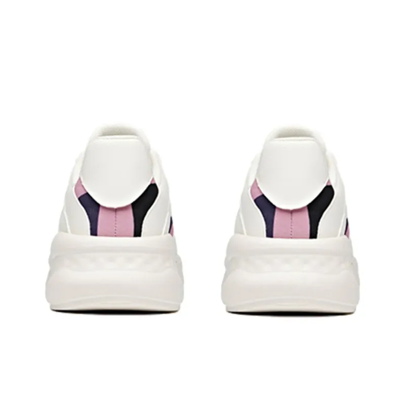 Anta Unruly Series Cushioning Anti Slip Wear Resistant Breathability Low Top Casual Shoes Women's White Green Purple-4