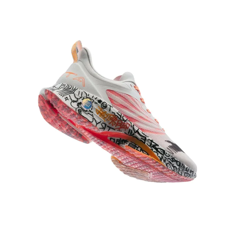 Anta MACH 3.0 Clutching At Buddha's Feet Cushioning, Wear Resistant Low Top Running Shoes Men's White Pink-4
