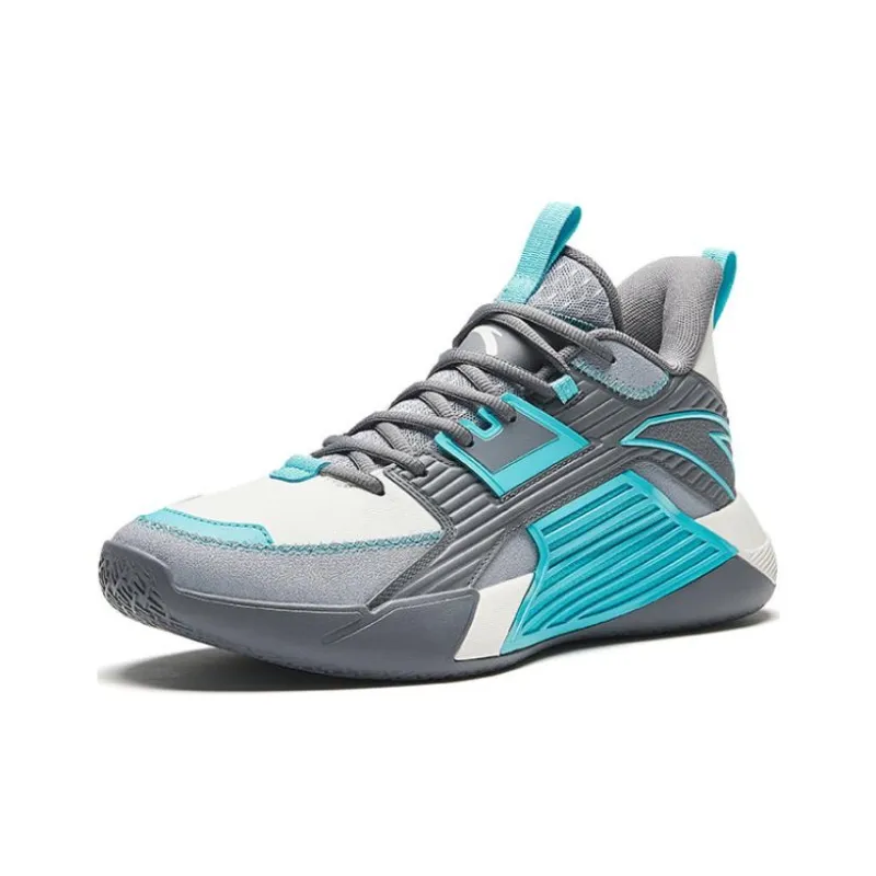 Anta Speedgo 3 3 Cushioning Wear-Resistant Mid-Top Basketball Shoes Men's Blue Gray-1
