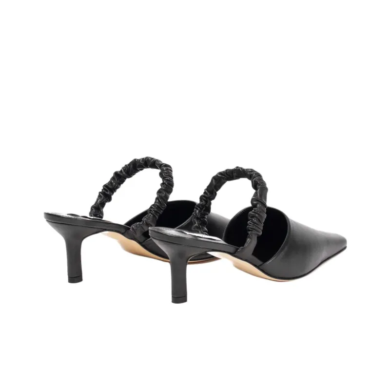 Elleme Closed Toe Slippers 7cm Women's Black-3
