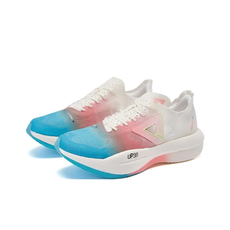 PEAK UP30 2.0 Cushioning Anti Slip And Wear Resistant Rebound Low Top Marathon Running Shoes Men's White Red Blue-2