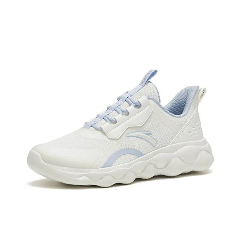 ANTA Sheepskin Running Shoes Women's Low Top Ivory White/Oxygen Blue-2