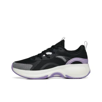 Anta Cushioned Anti Slip And Wear Resistant Lightweight Low Top Running Shoes Women's Black Purple
