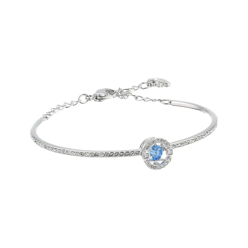 Swarovski Rhodium Plated Bangles Women's Blue-3