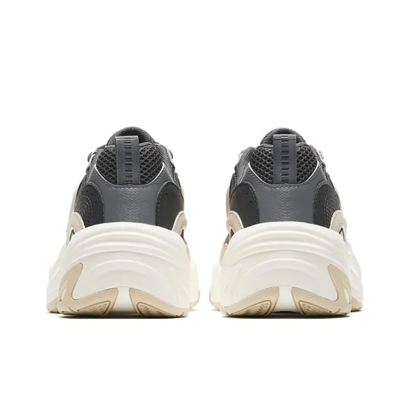 Anta Through Slip Resistant Height Increasing Low Top Chunky Sneakers Men's Gray-3