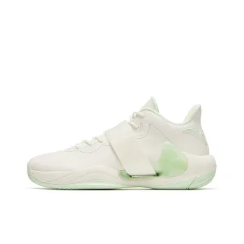 ANTA Water Flower 4 Basketball Shoes Men Low Top Ivory White/Bright Aqua Green