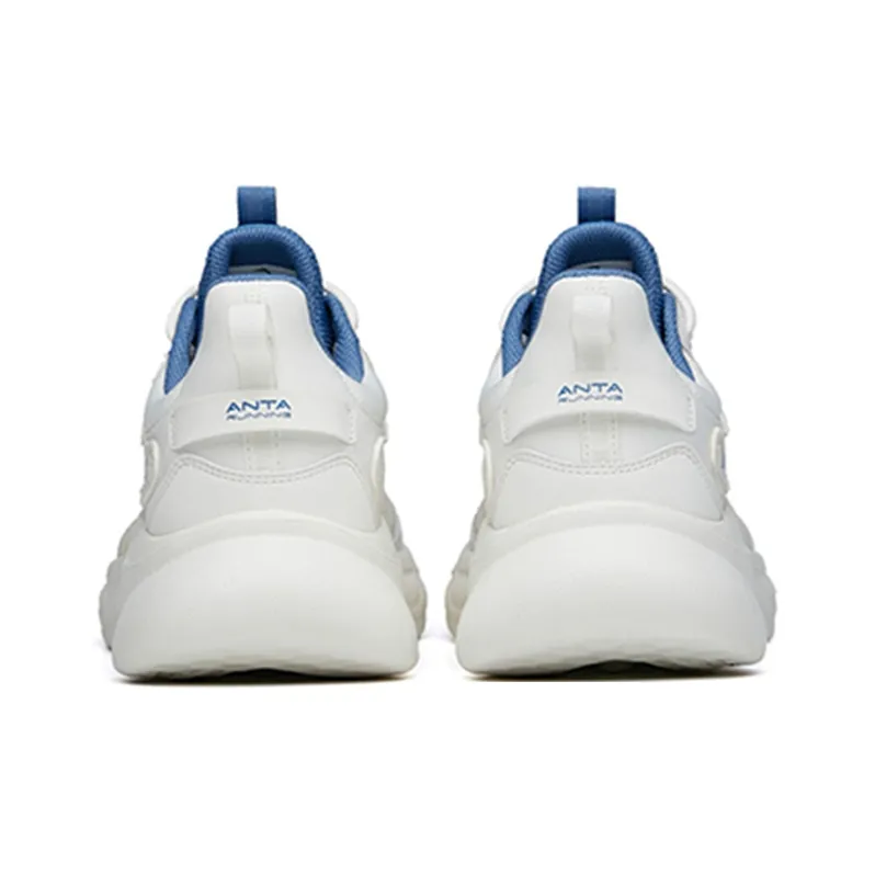 Anta Mianbomb 2 Cushioned Slip-Resistant Abrasion-Resistant Breathable Low-Top Running Shoes Men's White Blue-3
