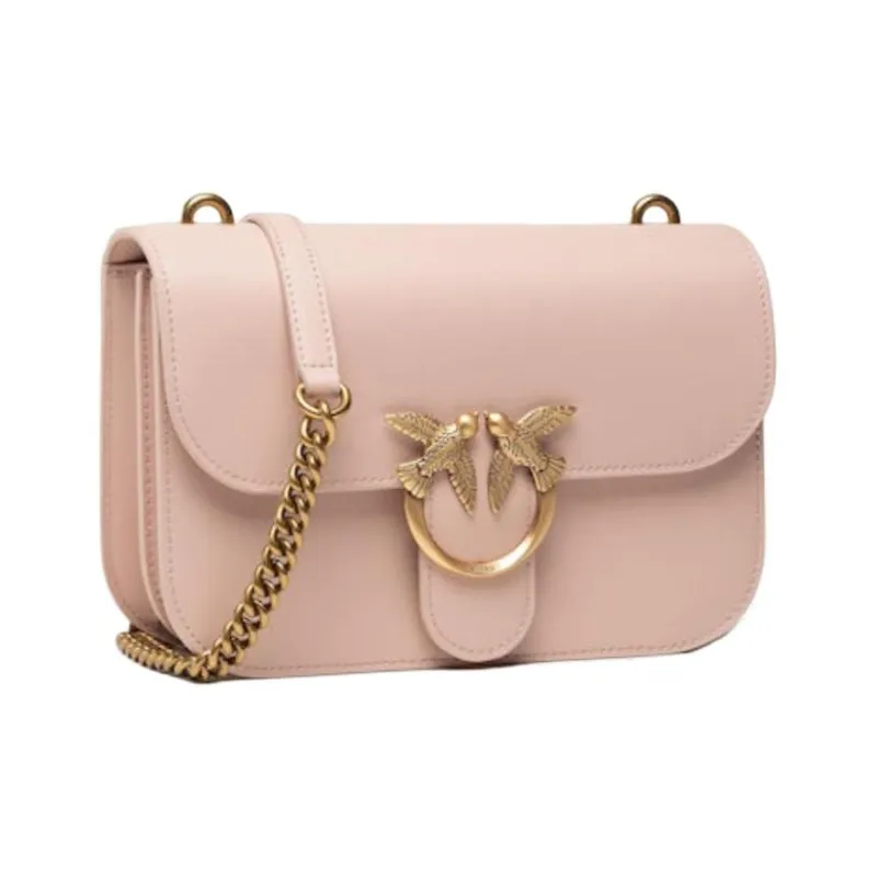 PINKO Bell Simply Series Sheepskin Shoulder Bag Crossbody Bag Women's Pink-1