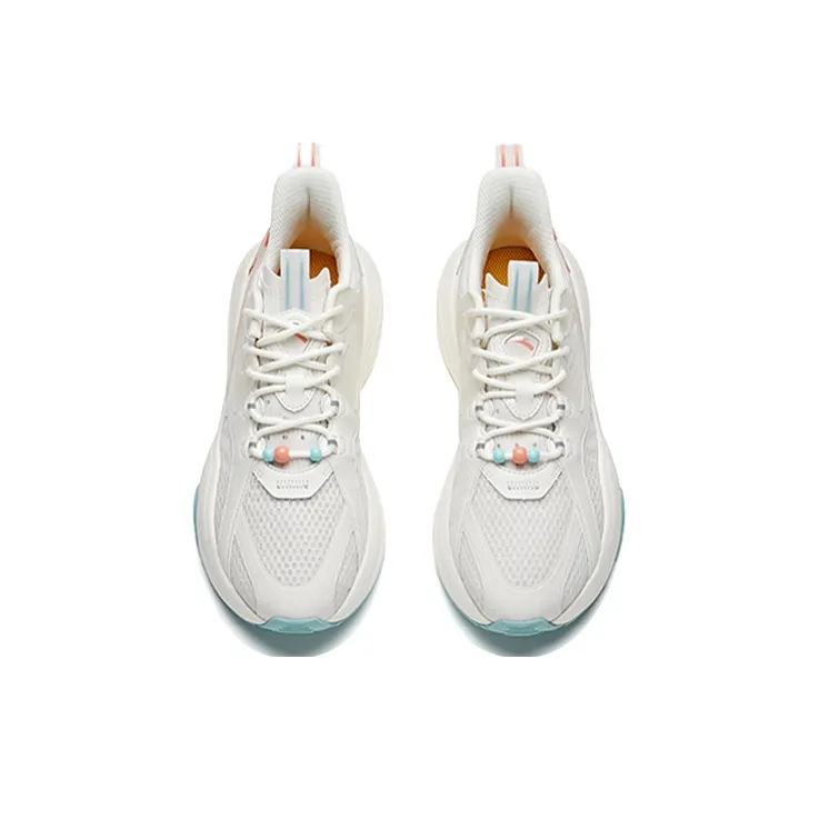 Anta C37 Series Slip-Resistant Cushioning Wear-Resistant Lightweight Low-Top Running Shoes Women's White Red Platform-3