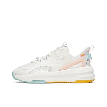 Anta C37 Series Slip Resistant Cushioning Wear Resistant Lightweight Low Top Running Shoes Women's White Red Platform