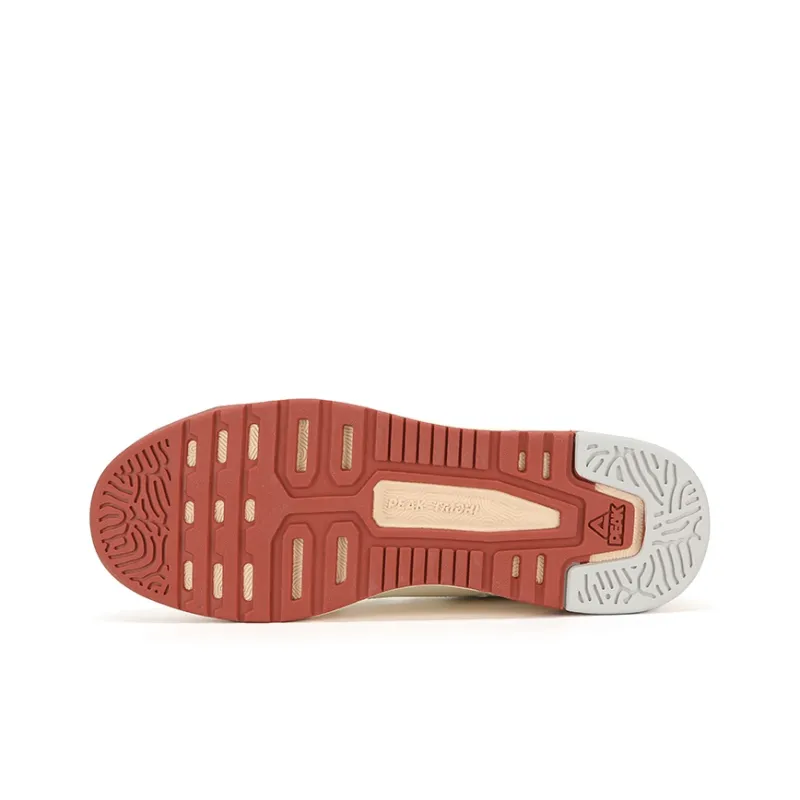 PEAK State Pole Cloud Trace Slip-Resistant Cushioning Wear-Resistant Low-Top Skateboard Shoes Unisex Ecru/Lombardy Red-7
