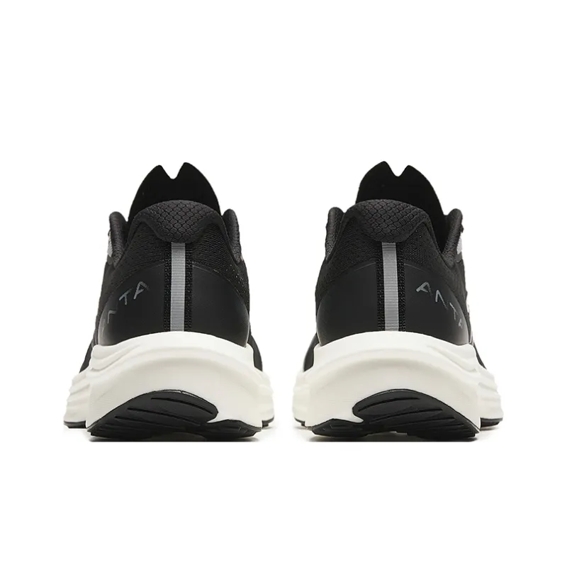 Anta Road Run Cushioning Wear Resistant Rebound Low Top Running Shoes Women's Black White-3