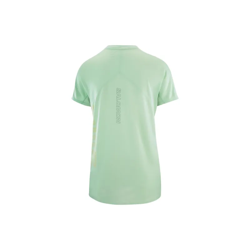 SALOMON SENSE AEROGRAPHIC T-Shirt Women's Light Green-1