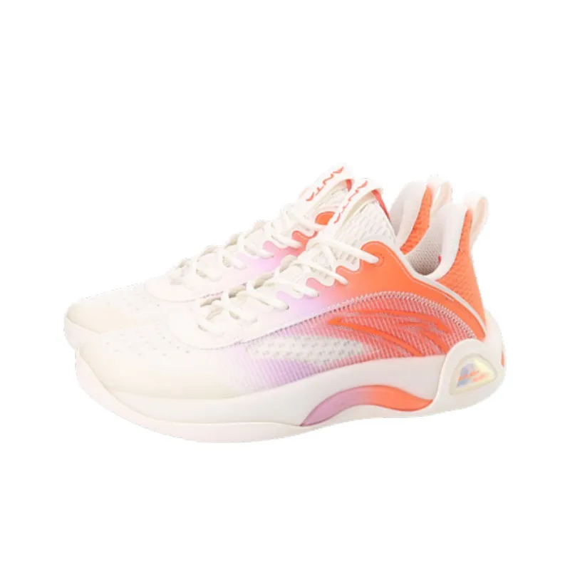 Anta Cement Bubble 2.0 Slip Resistant Low Top Basketball Shoes Men's White Purple Orange-2