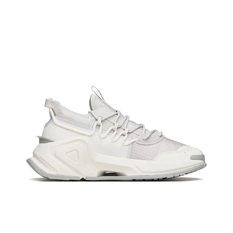 Anta AT91 Anti-Slip Wear-Resistant Breathable Lightweight Low-Top Chunky Sneakers Women's Gray White-1