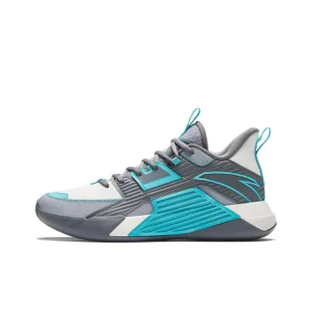 Anta Speedy 3 Cushioning Wear Resistant Mid Top Basketball Shoes Men's Blue Gray