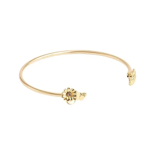 COACH Brass-Plated Glass Cubic Zirconia Bangles Women's Gold