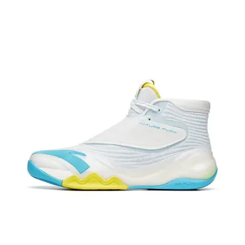Anta KT6 Thompson Durable Breathable High Top Basketball Shoes White Blue Yellow