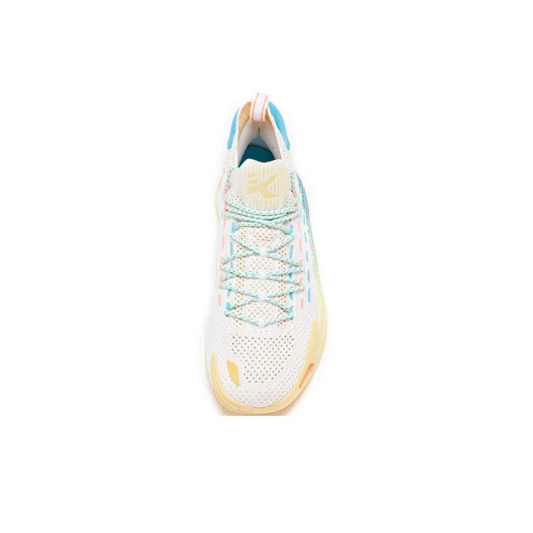 Anta KT5 Low Thompson Yuanlai Such Cushioning Anti Slip And Wear Resistant Mid Top Basketball Shoes Men's White Blue-2
