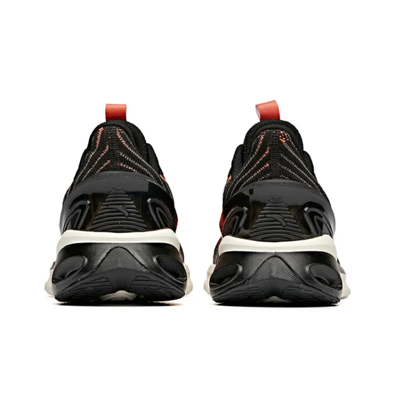 Anta Cushioned Slip-Resistant Abrasion-Resistant Breathable Low-Top Running Shoes Men's Orange Black-3