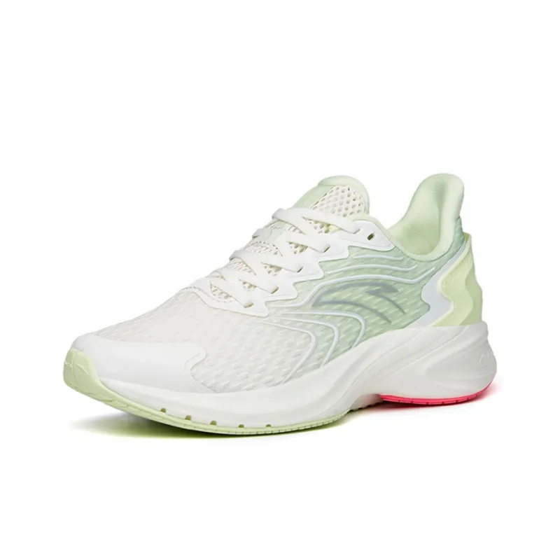 Anta Antelope Run 2 Abrasion Resistant Breathable Low Top Running Shoes Women's White Green-1