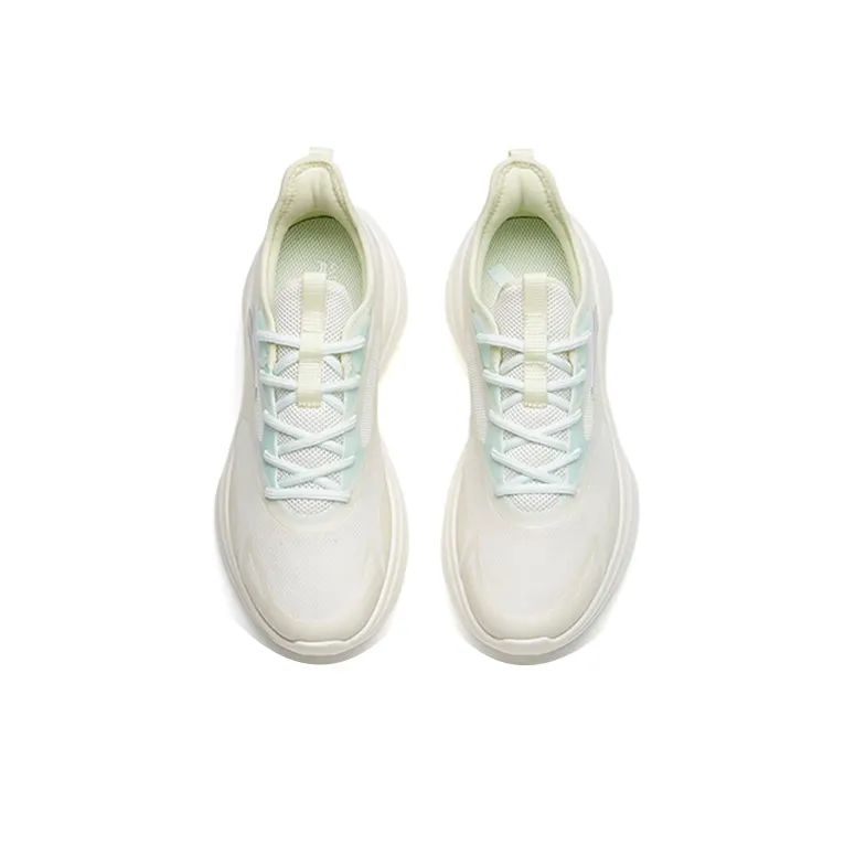 Anta Leaves 2.0 Cushioning, Slip Resistant, And Abrasion Resistant Low Top Running Shoes Women's White Green-3