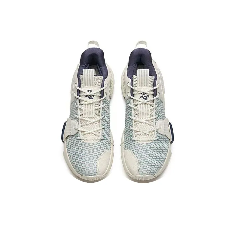 Anta Craze 2 Cushioning Anti-Slip And Wear-Resistant Low-Top Basketball Shoes White Green Blue-2