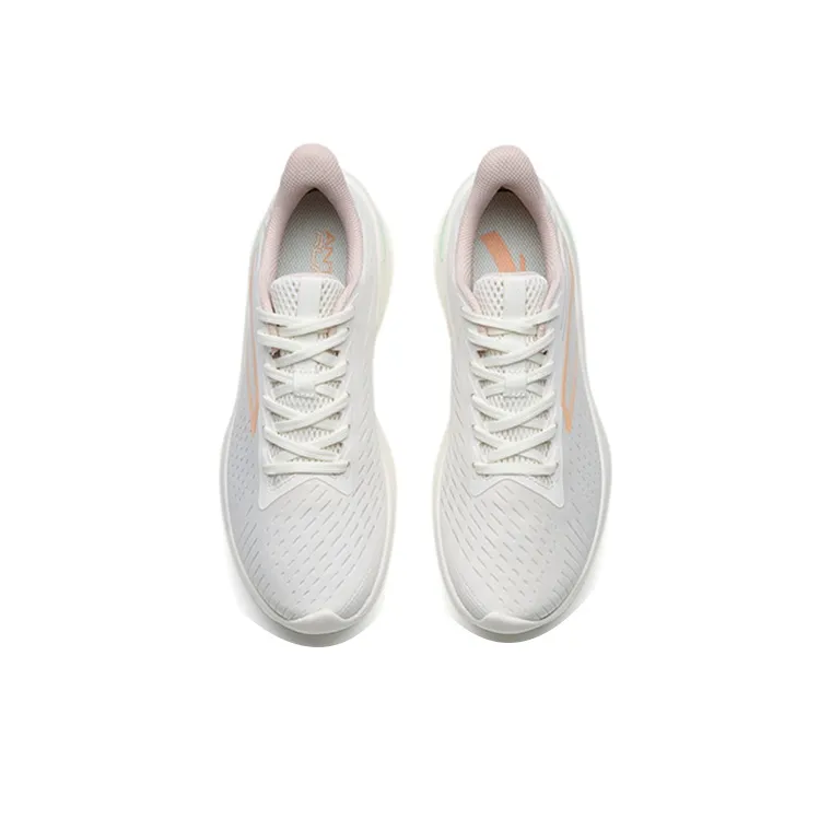 Anta DuCi1 Cushioned Anti-Slip Wear-Resistant Breathable Lightweight Low-Top Running Shoes Women's White Gray-3