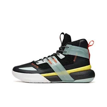 Anta Crazy 4 Cushioning Anti Slip Wear Resistant Breathability High Top Basketball Shoes Men's Black Green White