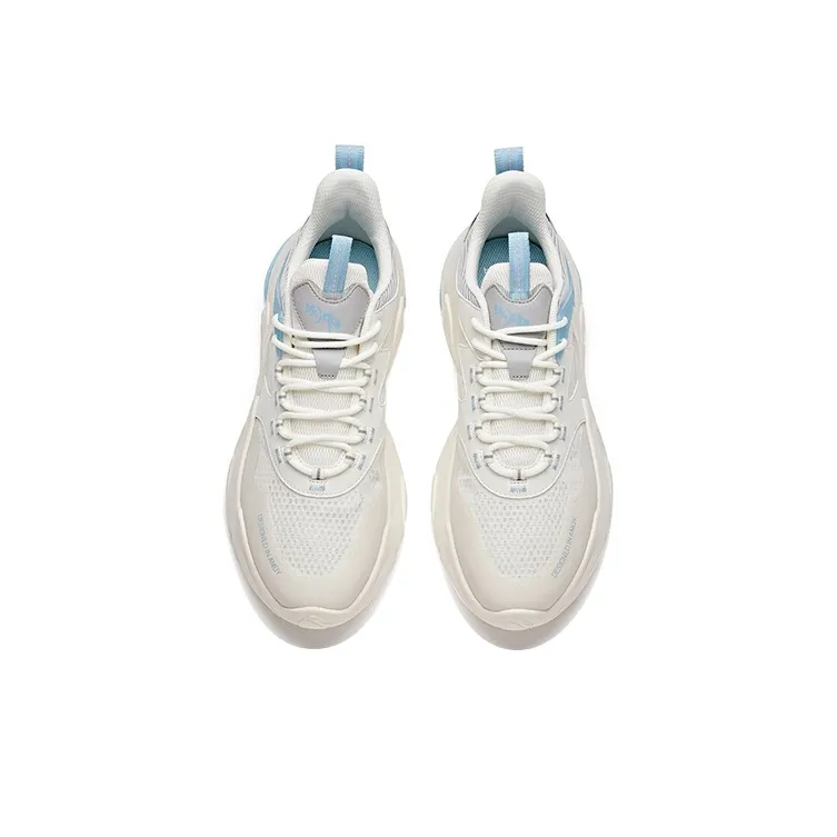Anta Pulse 2 Cushioning, Slip Resistant, Abrasion Resistant, Breathable Low Top Chunky Sneakers Men's White Gray-3