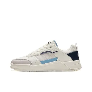 ANTA Rubber Bullet Skateboard Shoes Men Low Top Ivory White/New Ink Blue/Light Silver Gray