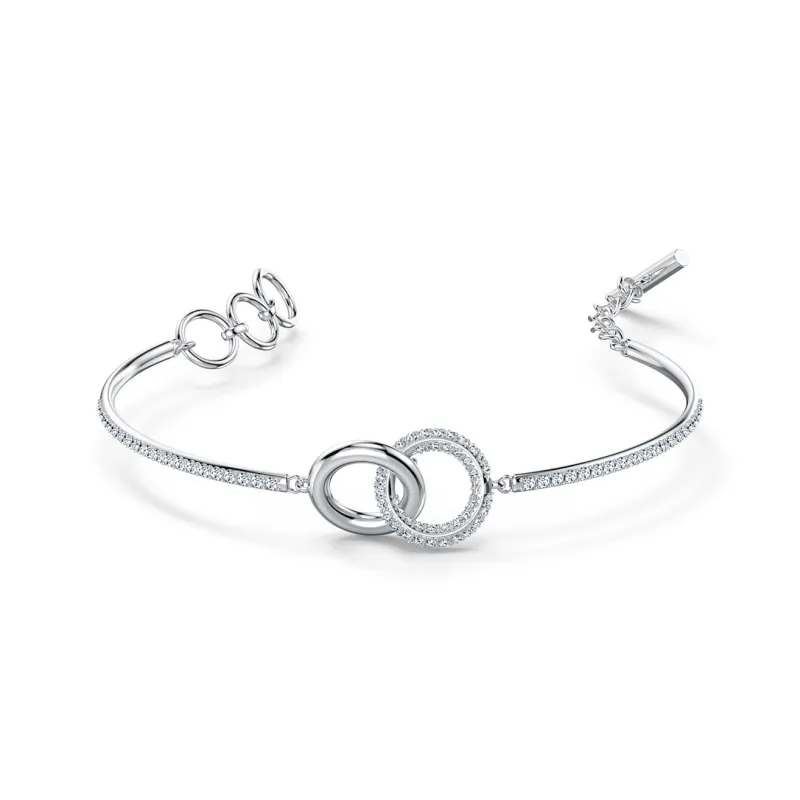 Swarovski Stone Bangles Women's White Gold Plated-0