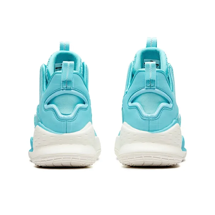 Anta Water Flower 1 KT Cushioning Anti Slip And Wear Resistant Mid Top Performance Basketball Shoes Men's Blue White-3