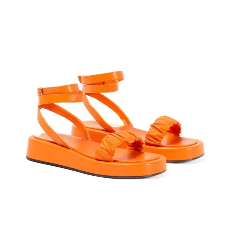 Elleme Chouchou One Strap Sandals 3.5cm Women's Orange-2