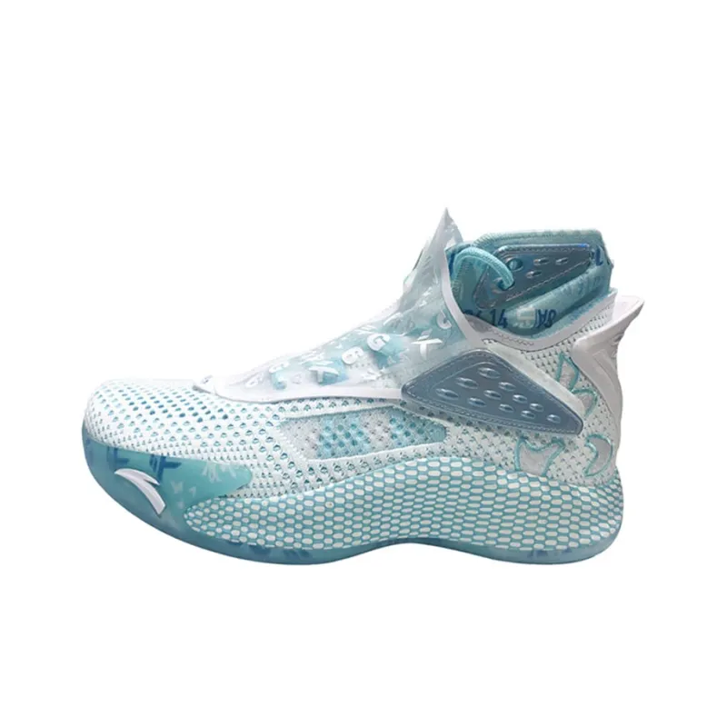 Anta KT5 Thompson Shock Absorbers With Slip Resistant Features High Top Basketball Shoes Men's White Blue-1