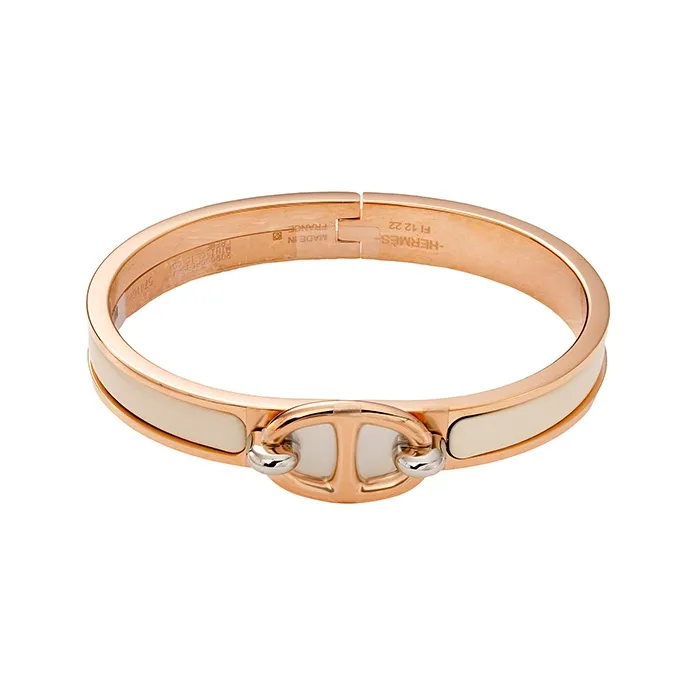 HERMES 20th Century Enamel Mini Clic Chaine D'Ancre Bracelet Pm Costume Bracelet-0