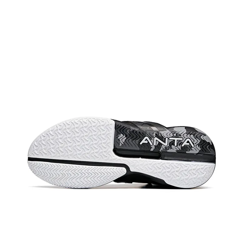 Anta Crazy 4 Wear-Resistant Slip-Resistant High-Top Basketball Shoes Men's Black White Fleece-Lined-4