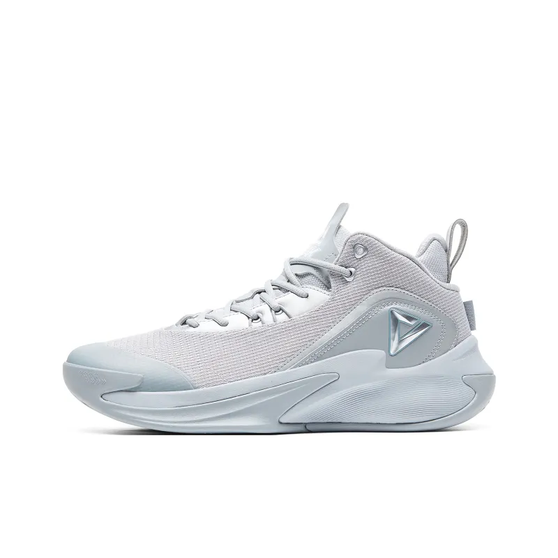 PEAK Cushioning, Slip Resistant, Abrasion Resistant, Breathable Low Top Basketball Shoes Men's White Gray-0