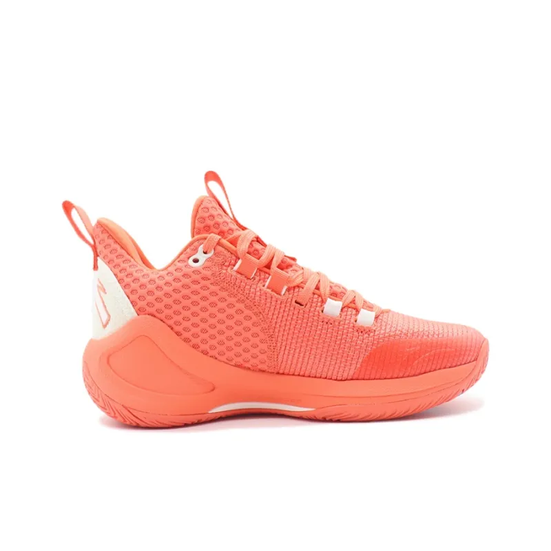 Anta Alien 3 Anti Slip Wear Resistant Mid Top Performance Basketball Shoes Men's Red White Gold-1