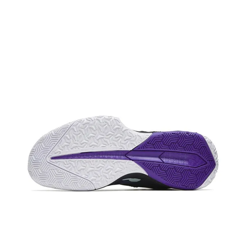 ANTA Basketball Shoes Men Mid Top Black/White/Purple-4