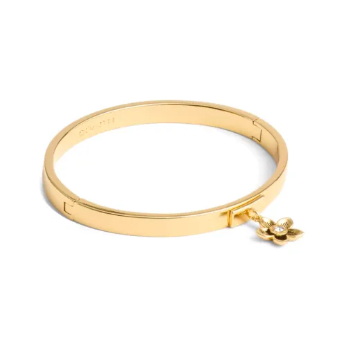 COACH Brass-Plated Glass Cubic Zirconia Bangles Women's Gold