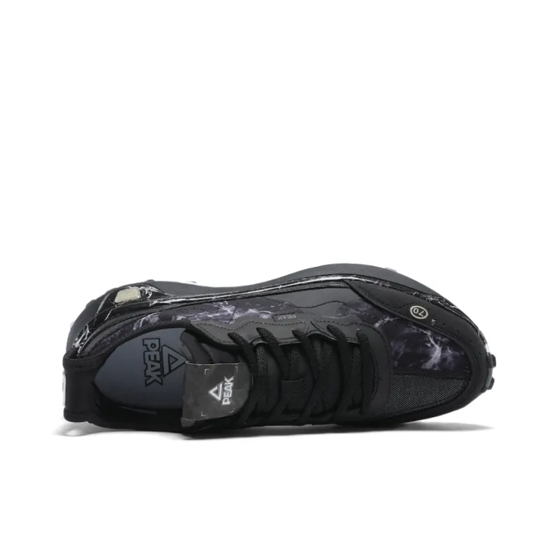 PEAK BOOM 70s Slip Resistant Low Top Running Shoes Men's Black Marble-2