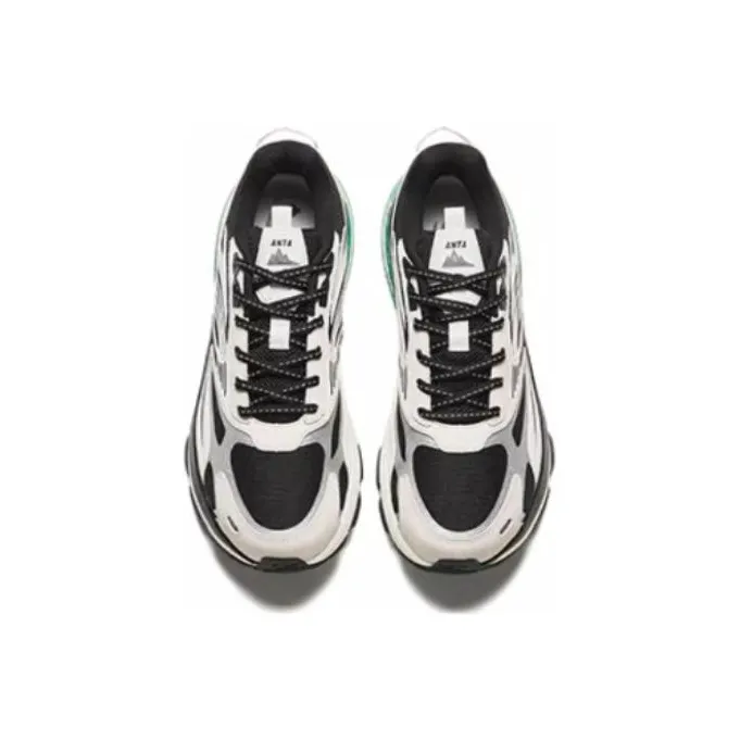 Anta Walker Durable Breathable Low Top Running Shoes Men's Black White-3