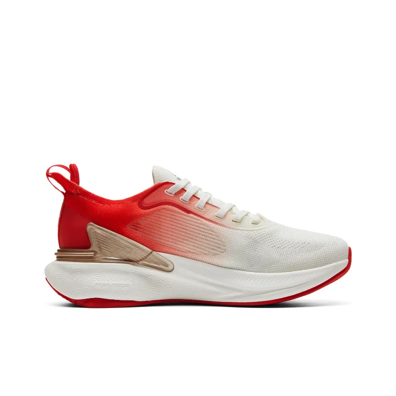 PEAK State Pole 6.0 Cushioning Breathable Low Top Running Shoes Women's Beige White Red-1