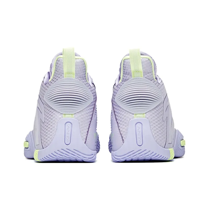 ANTA UFO3.0 Basketball Shoes Men Mid Top Light Purple/Sprout Green-3