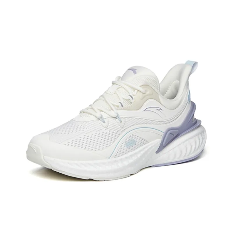 Anta Martian Foam Running Collection Breathable Low Top Running Shoes Women's Ivory White Purple-2