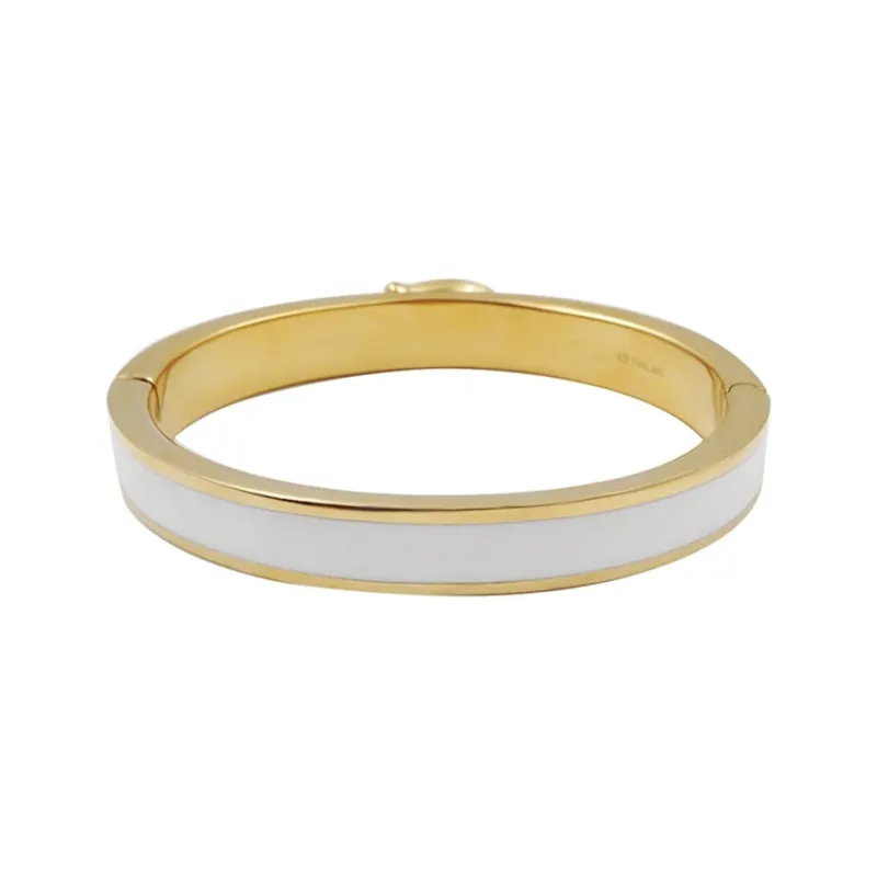 COACH Gold Plated Bangles Women's White/Gold Color-2