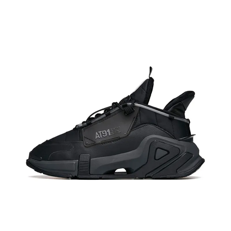 Anta AT91 Anti Slip And Wear Resistant Warm Low Top Chunky Sneakers Men's Black-0